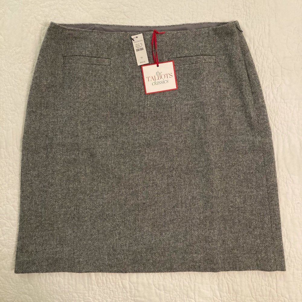 Talbots grey flannel skirt
